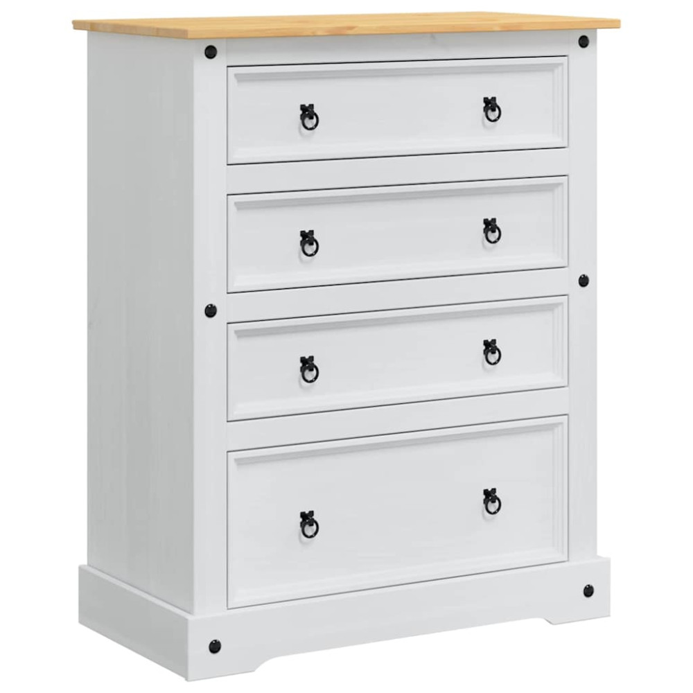 Produktbild för Förvaringskistor Corona Vit 92 x 48 x 114 cm Massiv furu