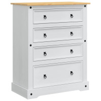 Produktbild för Förvaringskistor Corona Vit 92 x 48 x 114 cm Massiv furu