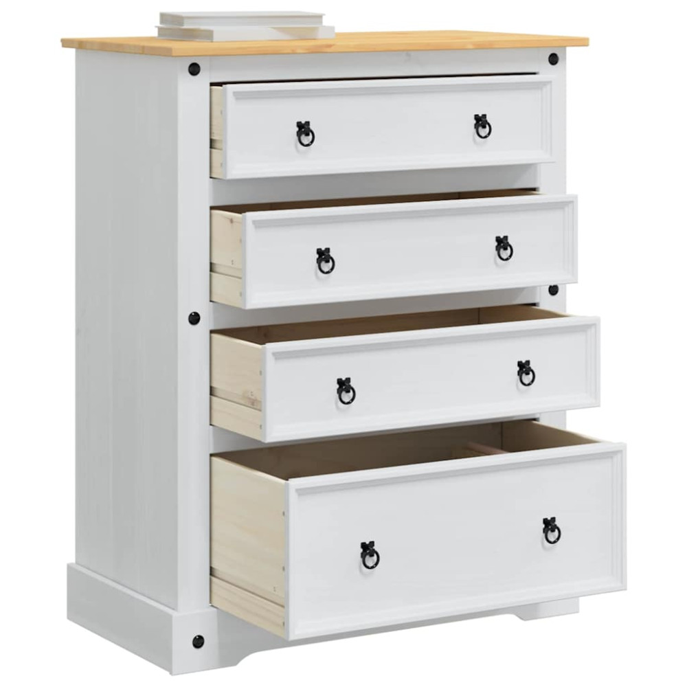 Produktbild för Förvaringskistor Corona Vit 92 x 48 x 114 cm Massiv furu