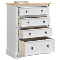 Produktbild för Förvaringskistor Corona Vit 92 x 48 x 114 cm Massiv furu