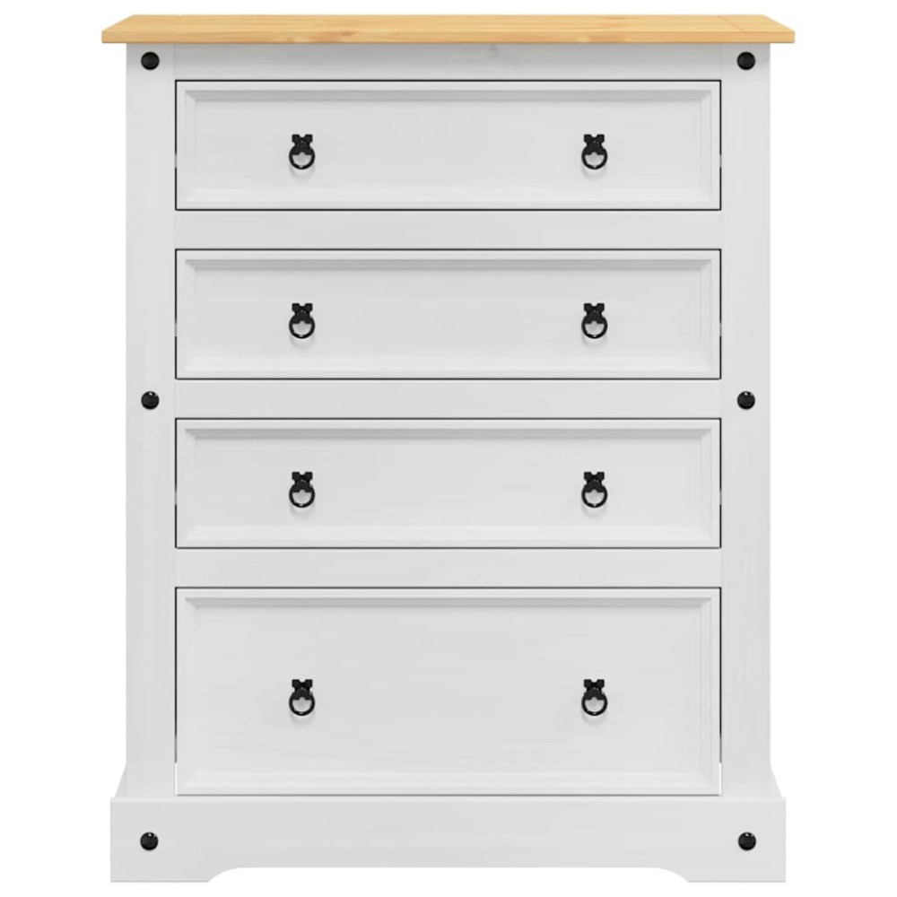 Produktbild för Förvaringskistor Corona Vit 92 x 48 x 114 cm Massiv furu
