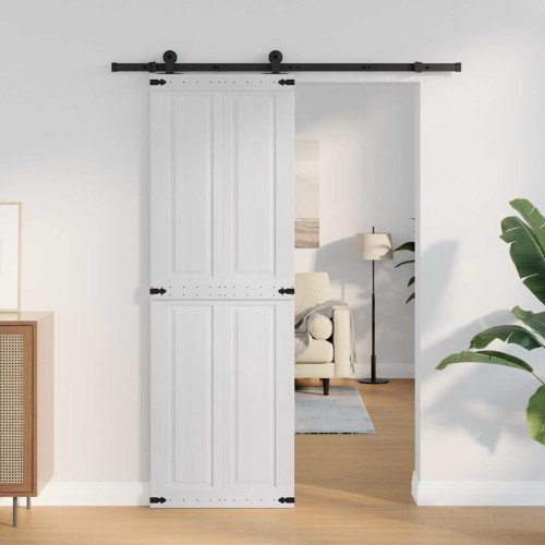 vidaXL Ladugårdsdörr Corona Vit 70 x 210 cm Massiv furu