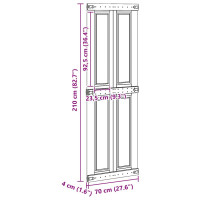 Produktbild för Ladugårdsdörr Corona Vit 70 x 210 cm Massiv furu