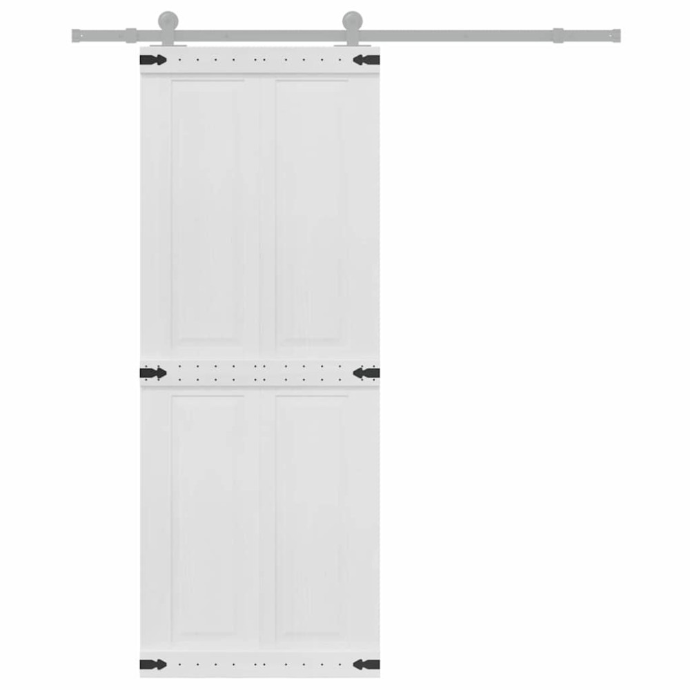 Produktbild för Ladugårdsdörr Corona Vit 80 x 210 cm Massiv furu