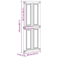 Produktbild för Ladugårdsdörr Corona Vit 80 x 210 cm Massiv furu