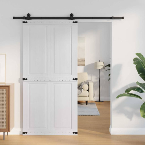 vidaXL Ladugårdsdörr Corona Vit 100 x 210 cm Massiv furu