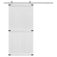 Produktbild för Ladugårdsdörr Corona Vit 100 x 210 cm Massiv furu