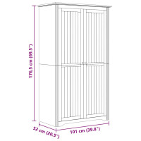 Produktbild för Garderob BODO Honung brun 53,5 x 99 x 173 cm Konstruerat trä