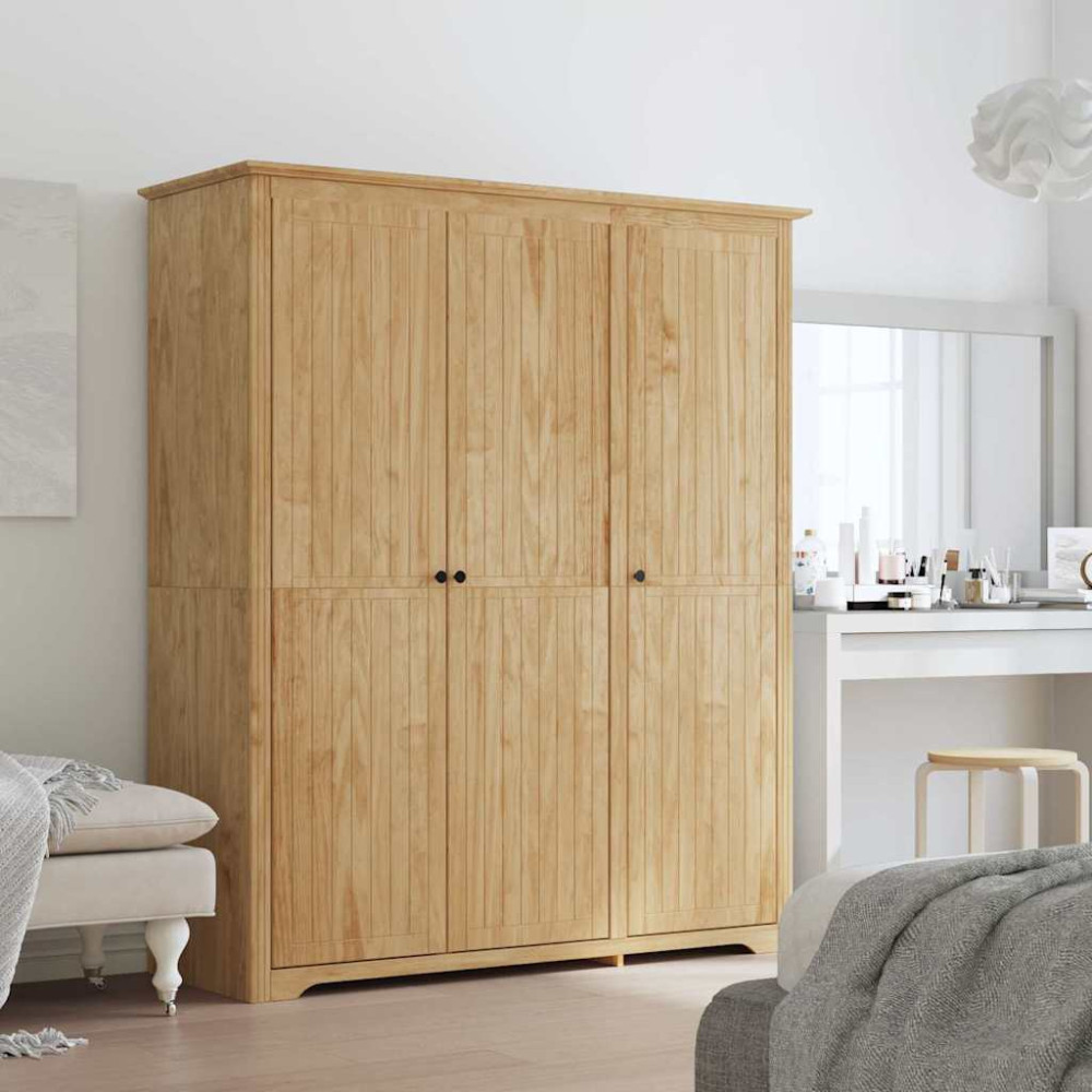 Produktbild för Garderob BODO Honung brun 146 x 53,5 x 173 cm Konstruerat trä