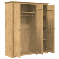 Produktbild för Garderob BODO Honung brun 146 x 53,5 x 173 cm Konstruerat trä