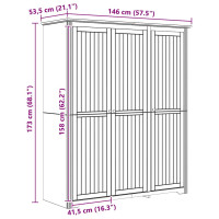 Produktbild för Garderob BODO Honung brun 146 x 53,5 x 173 cm Konstruerat trä