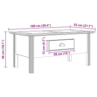 Produktbild för Kaffeebord BODO Honung brun 100 x 55 x 45,8 cm Konstruerat trä