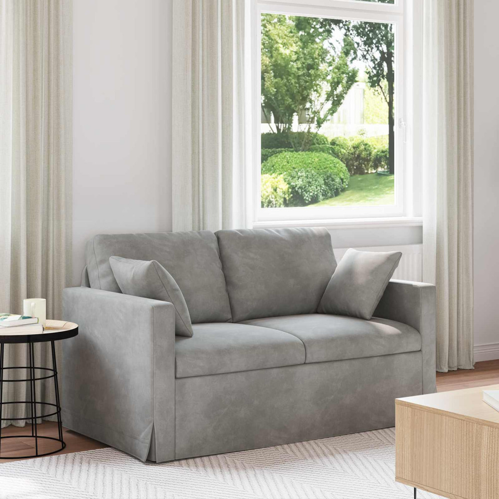 Produktbild för Soffa Ljusgrå 138 x 78 x 80 cm Sammet