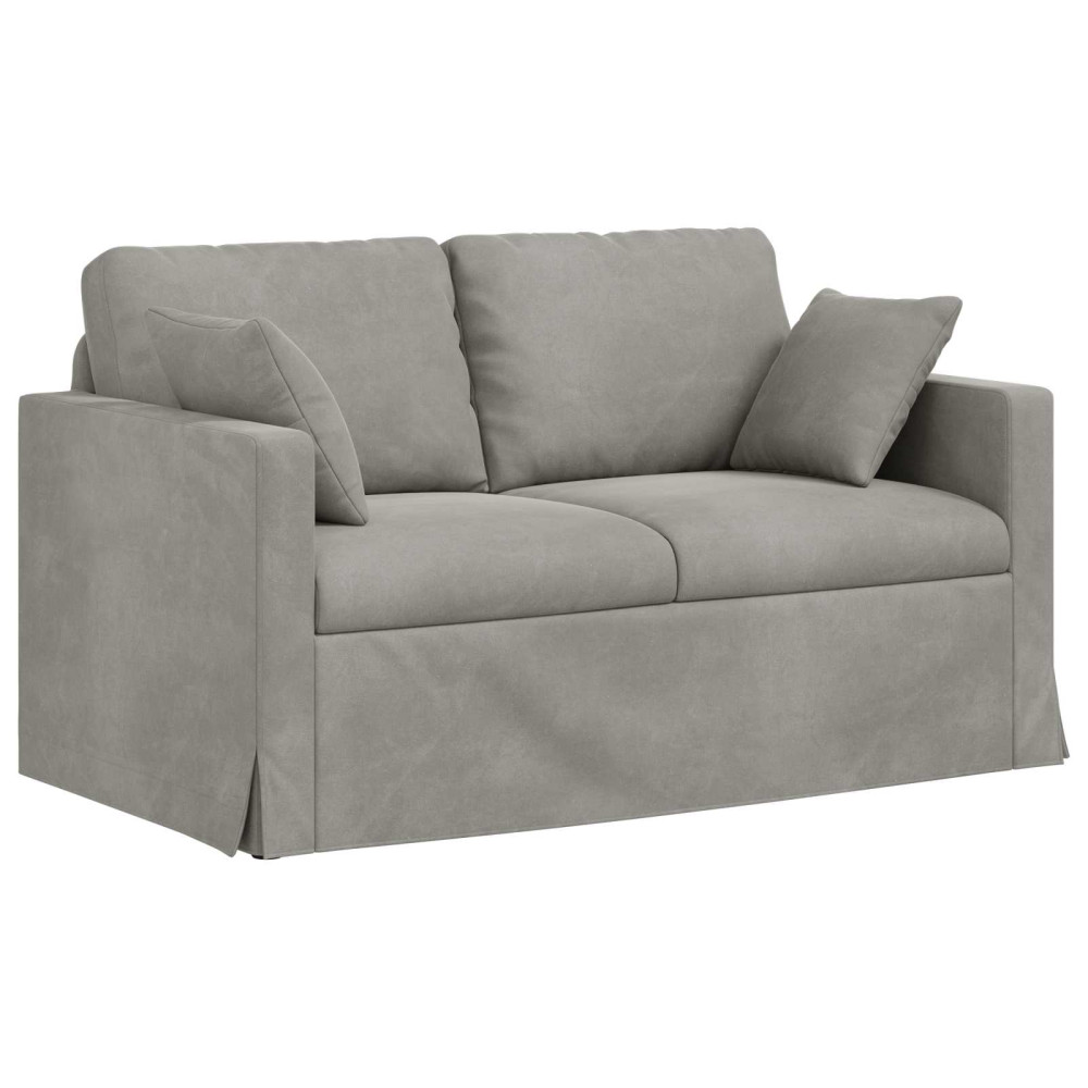 Produktbild för Soffa Ljusgrå 138 x 78 x 80 cm Sammet