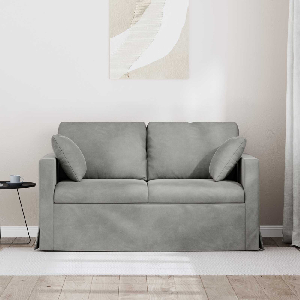 Produktbild för Soffa Ljusgrå 138 x 78 x 80 cm Sammet