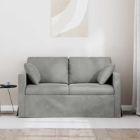 Produktbild för Soffa Ljusgrå 138 x 78 x 80 cm Sammet
