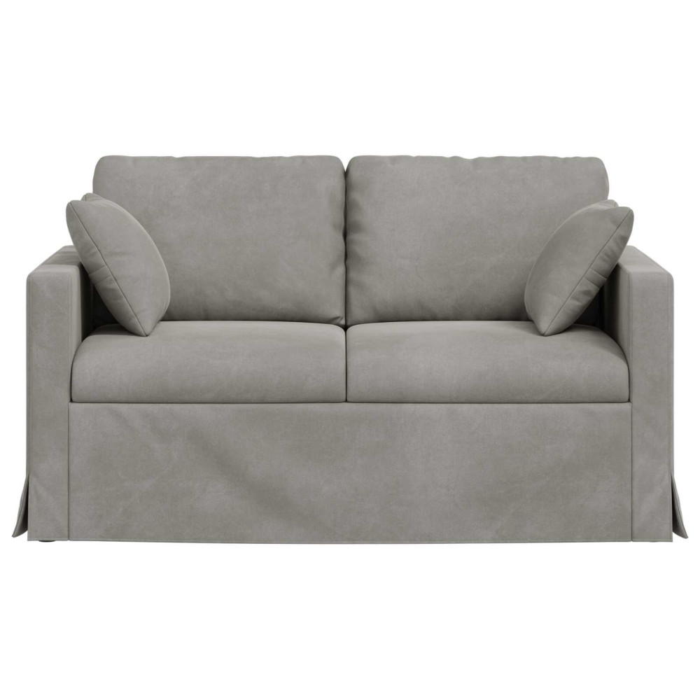 Produktbild för Soffa Ljusgrå 138 x 78 x 80 cm Sammet