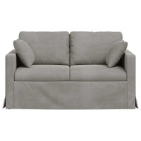 Produktbild för Soffa Ljusgrå 138 x 78 x 80 cm Sammet