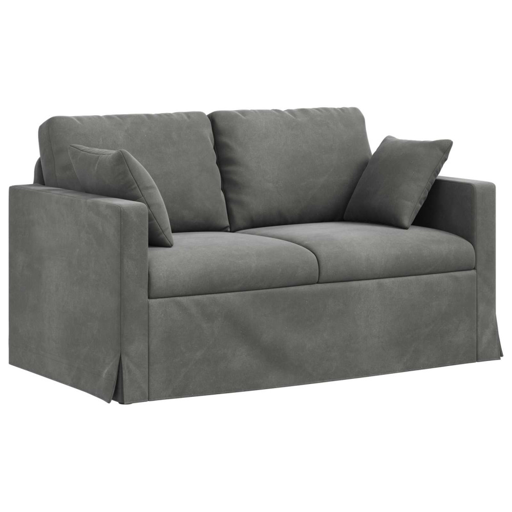 Produktbild för Soffa Mörkgrå 138 x 78 x 80 cm Sammet