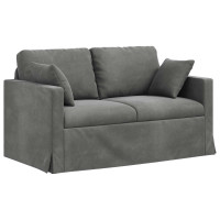 Produktbild för Soffa Mörkgrå 138 x 78 x 80 cm Sammet
