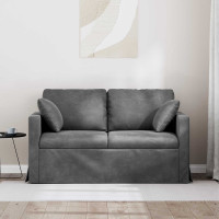 Produktbild för Soffa Mörkgrå 138 x 78 x 80 cm Sammet