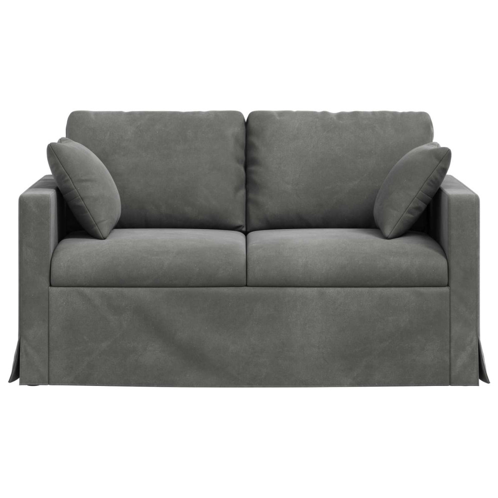 Produktbild för Soffa Mörkgrå 138 x 78 x 80 cm Sammet