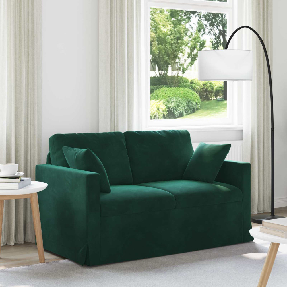 Produktbild för Soffa Mörkgrön 138 x 78 x 80 cm Sammet