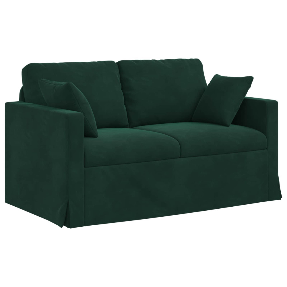 Produktbild för Soffa Mörkgrön 138 x 78 x 80 cm Sammet
