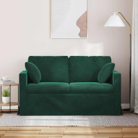 Produktbild för Soffa Mörkgrön 138 x 78 x 80 cm Sammet