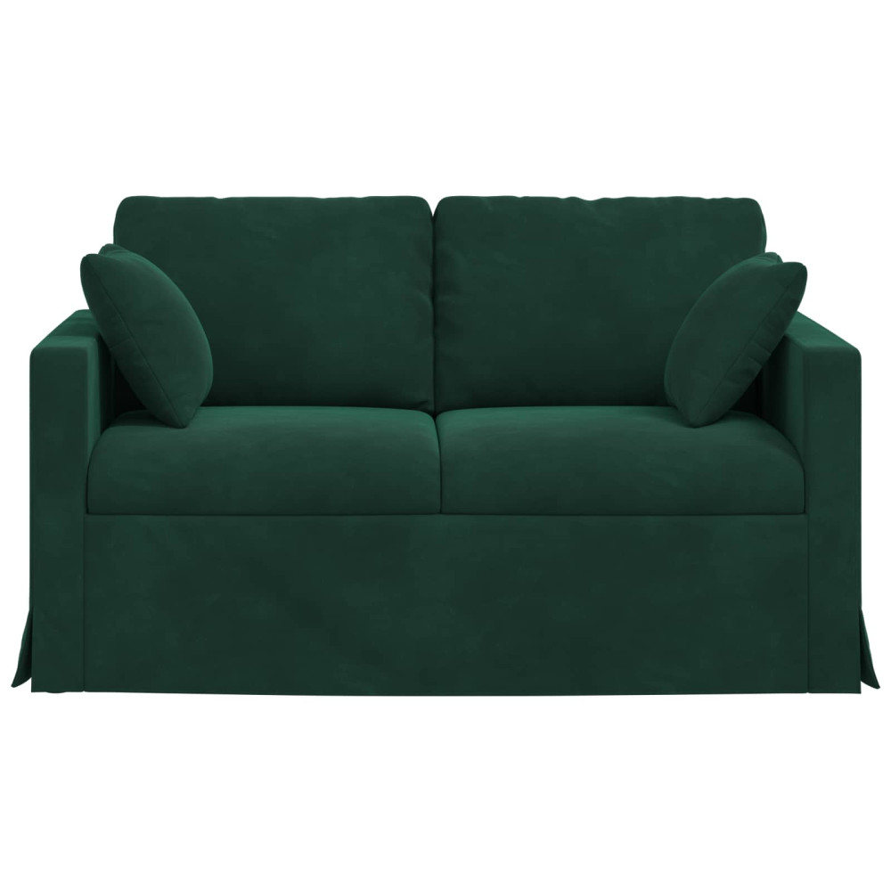 Produktbild för Soffa Mörkgrön 138 x 78 x 80 cm Sammet