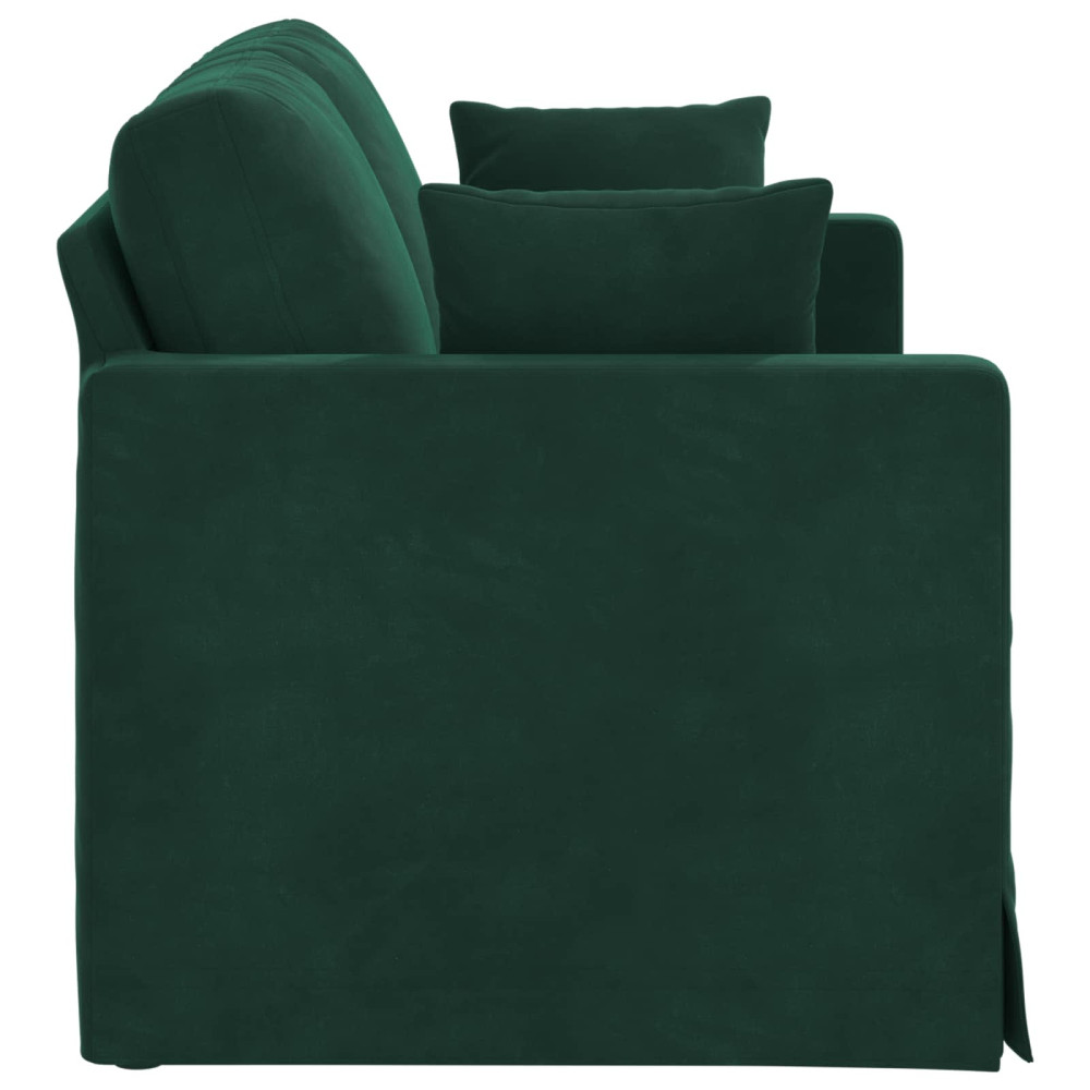 Produktbild för Soffa Mörkgrön 138 x 78 x 80 cm Sammet