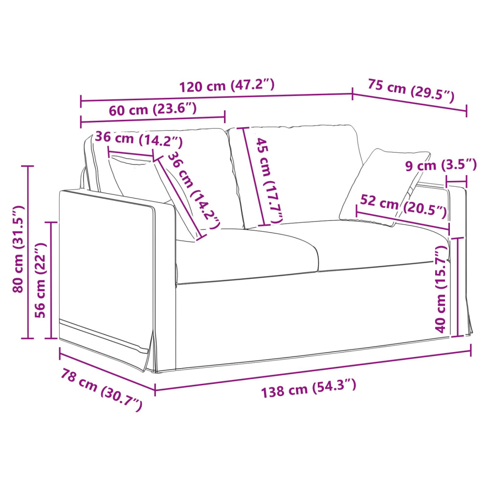 Produktbild för Soffa Rosa 138 x 78 x 80 cm Sammet