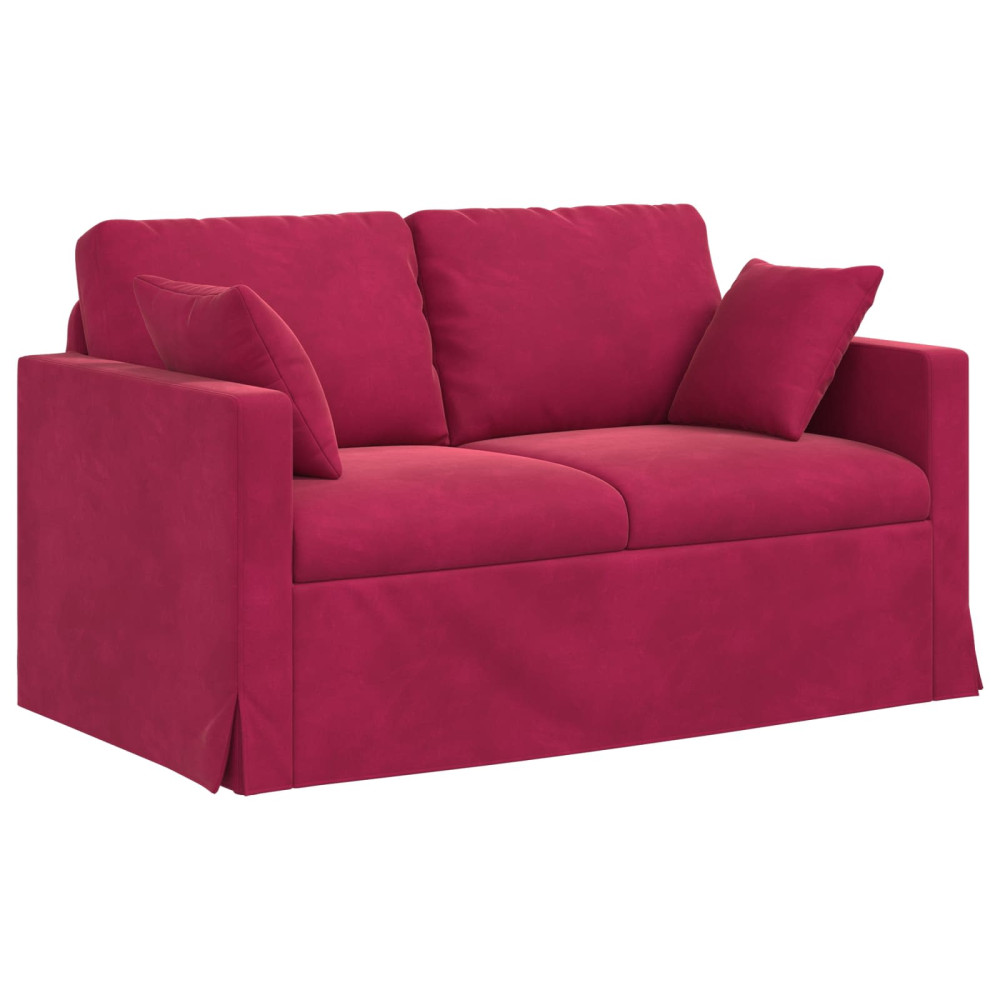 Produktbild för Soffa Vinröd 138 x 78 x 80 cm Sammet