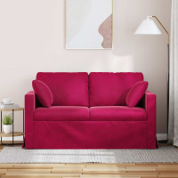 Produktbild för Soffa Vinröd 138 x 78 x 80 cm Sammet