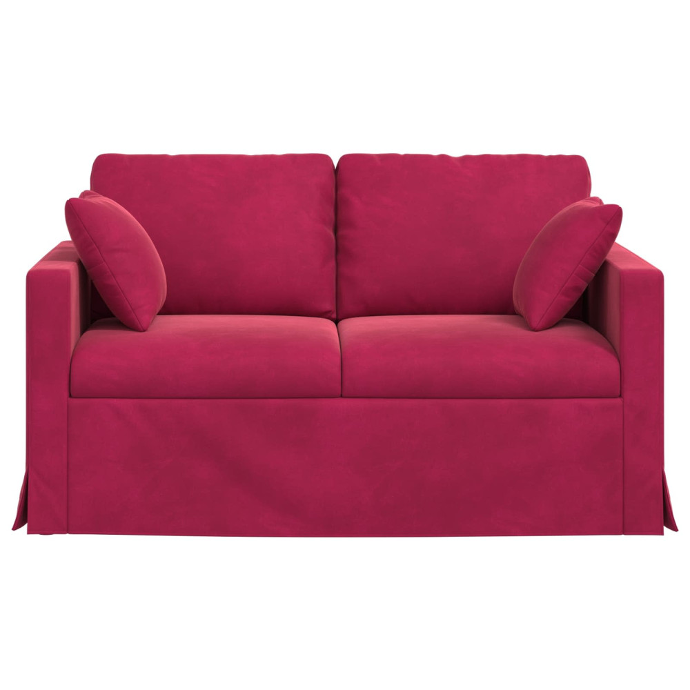 Produktbild för Soffa Vinröd 138 x 78 x 80 cm Sammet
