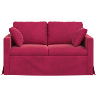 Produktbild för Soffa Vinröd 138 x 78 x 80 cm Sammet