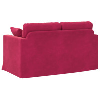 Produktbild för Soffa Vinröd 138 x 78 x 80 cm Sammet