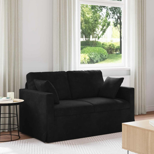 vidaXL Soffa Svart 138 x 78 x 80 cm Sammet