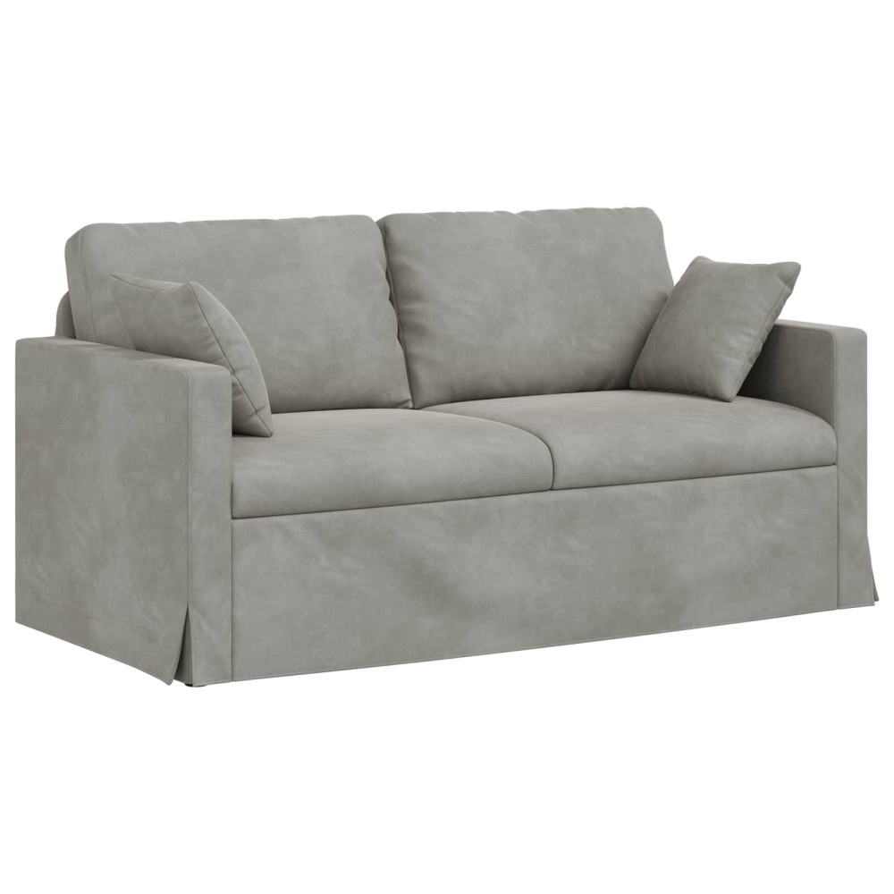 Produktbild för Soffa Ljusgrå 158 x 78 x 80 cm Sammet