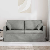 Produktbild för Soffa Ljusgrå 158 x 78 x 80 cm Sammet