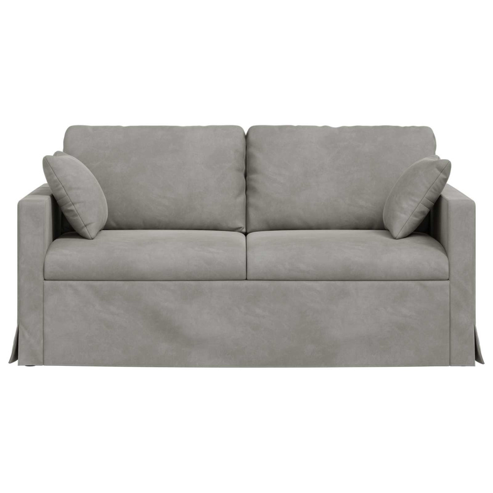 Produktbild för Soffa Ljusgrå 158 x 78 x 80 cm Sammet