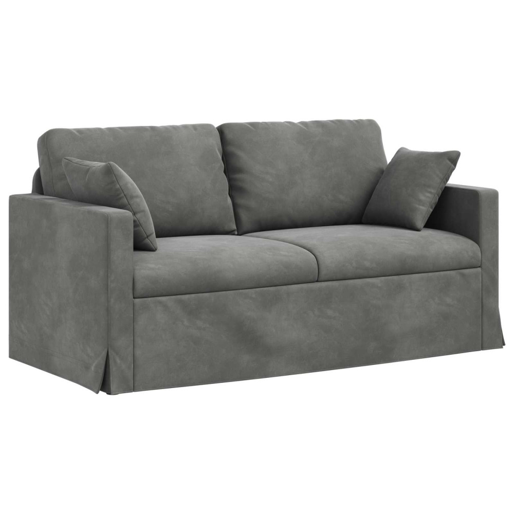 Produktbild för Soffa Mörkgrå 158 x 78 x 80 cm Sammet