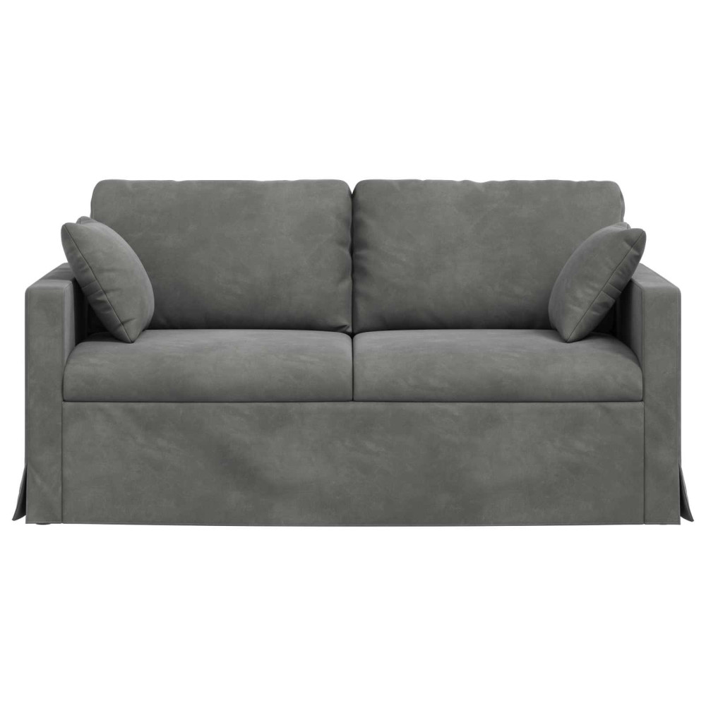 Produktbild för Soffa Mörkgrå 158 x 78 x 80 cm Sammet