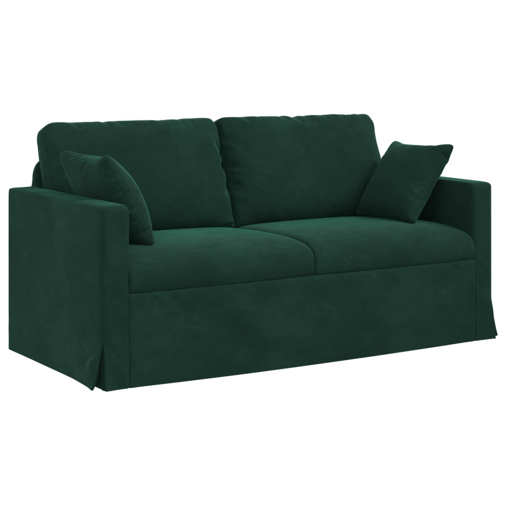 Produktbild för Soffa Mörkgrön 158 x 78 x 80 cm Sammet