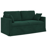 Produktbild för Soffa Mörkgrön 158 x 78 x 80 cm Sammet