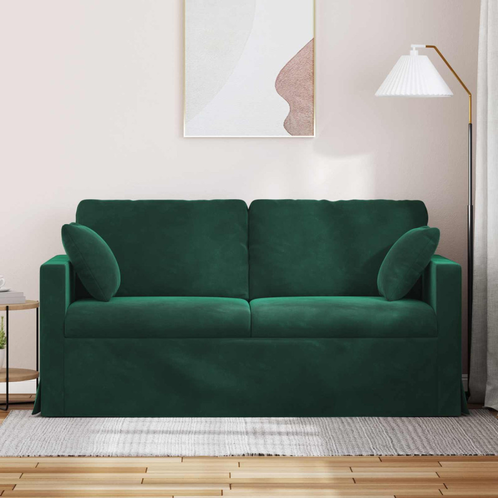 Produktbild för Soffa Mörkgrön 158 x 78 x 80 cm Sammet