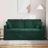 Produktbild för Soffa Mörkgrön 158 x 78 x 80 cm Sammet