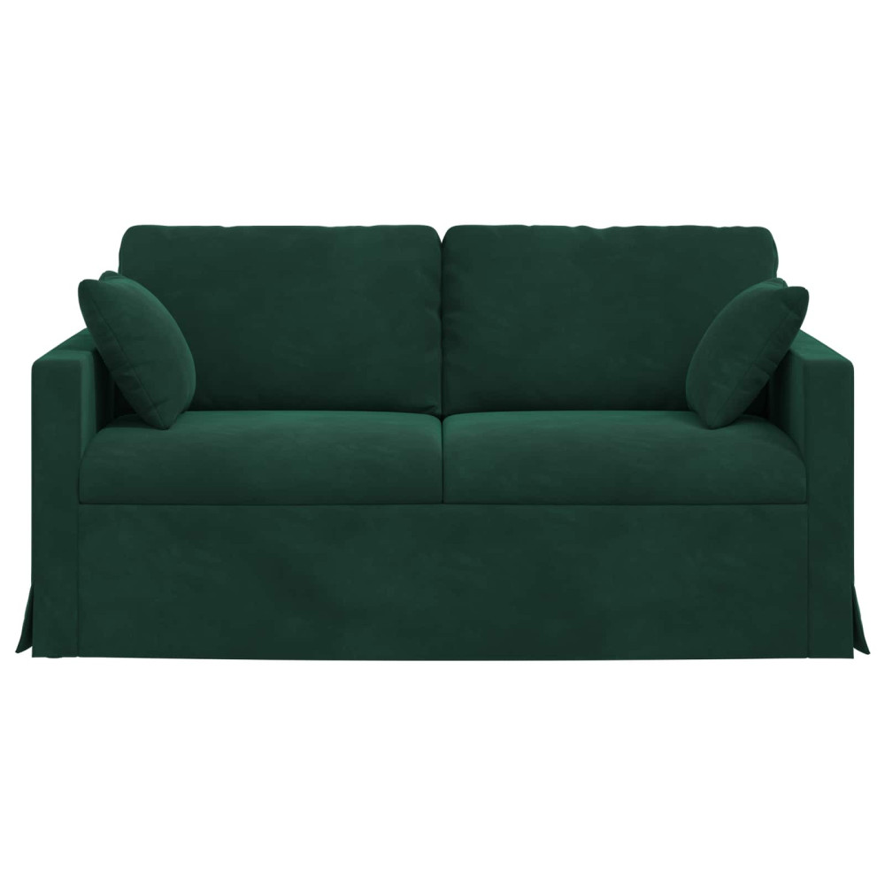 Produktbild för Soffa Mörkgrön 158 x 78 x 80 cm Sammet