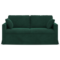 Produktbild för Soffa Mörkgrön 158 x 78 x 80 cm Sammet