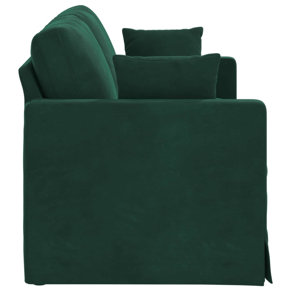 Produktbild för Soffa Mörkgrön 158 x 78 x 80 cm Sammet